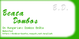 beata dombos business card